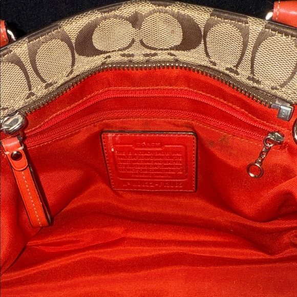 Coach Vintage Authentic Orange Beige shoulder Bag - Picture 11 of 16